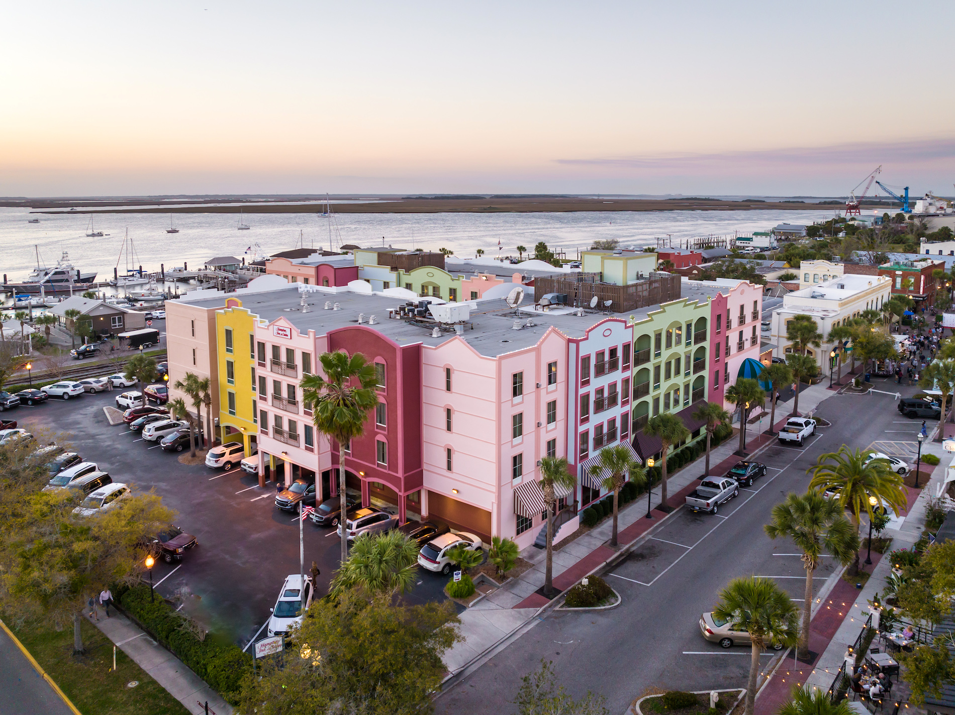 Hampton Inn & Suites, Amelia Island Historic Harbor Front drone shot